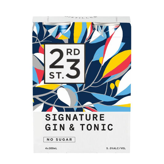 23rd Street Distillery Australian Gin And Tonic Ready To Drink Cocktail 4x300ml